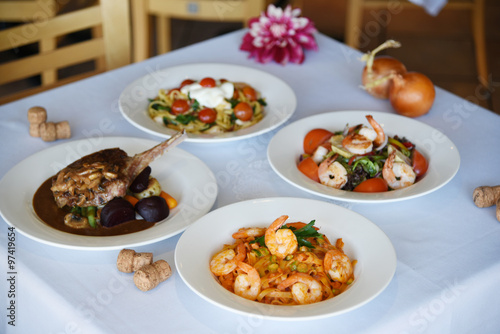 four delicious dishes at the restaurant