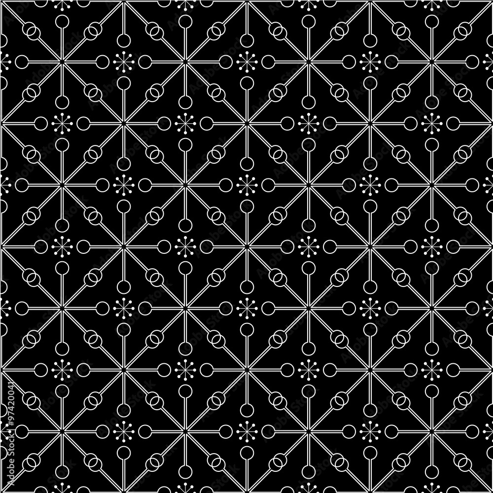 Seamless background with decorative snowflakes Seamless background with decorative snowflakes