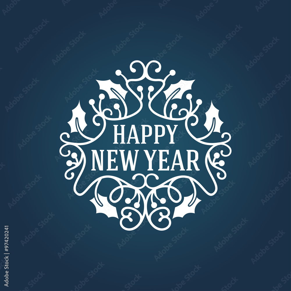 Fototapeta premium Christmas Postcard Floral Decoration Background. Vector Illustration. Merry Christmas Greetings