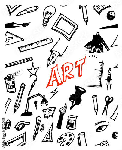 doodle pattern seamless with Art sketch