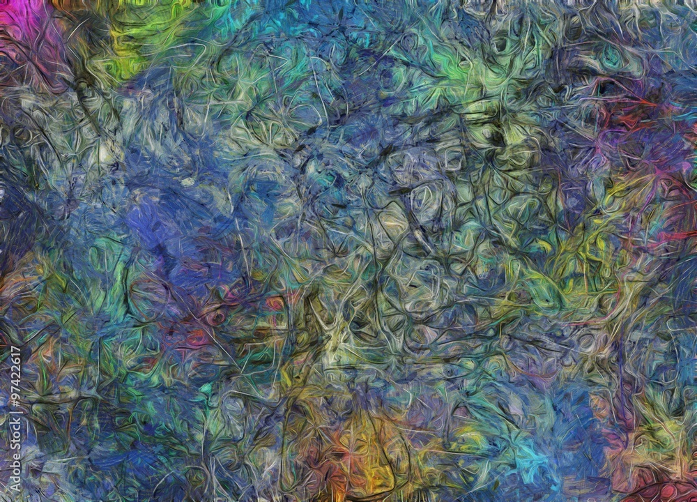 Naklejka premium Fluid lines of color movement