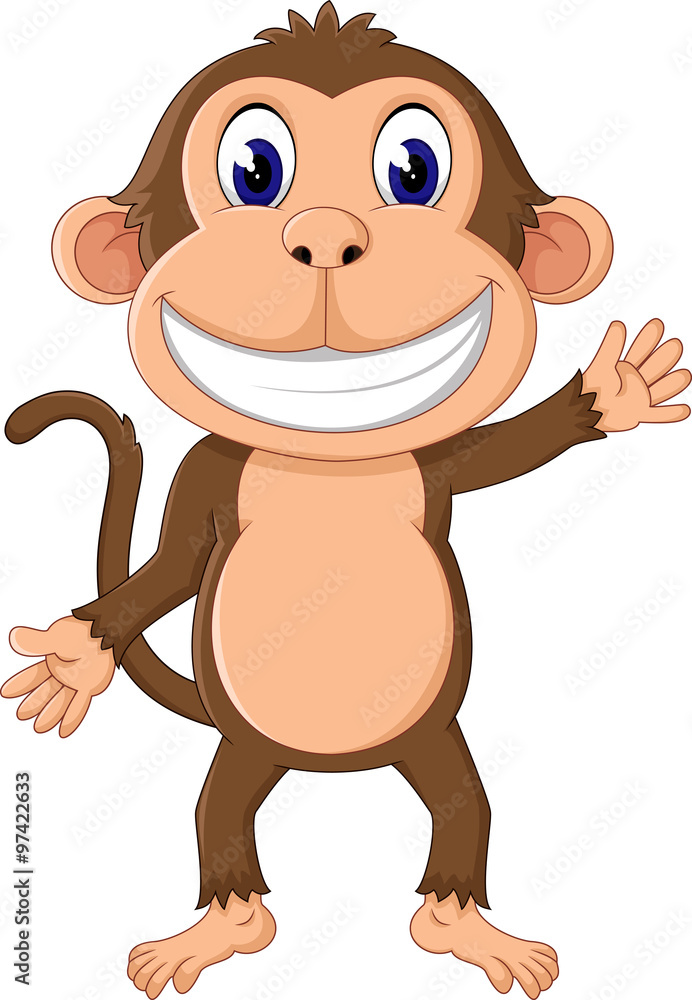 Obraz premium cute Cartoon monkey of illustration