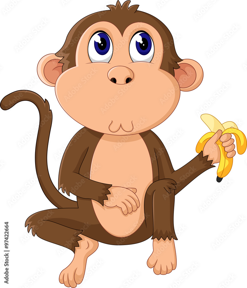 Obraz premium cute Cartoon monkey of illustration