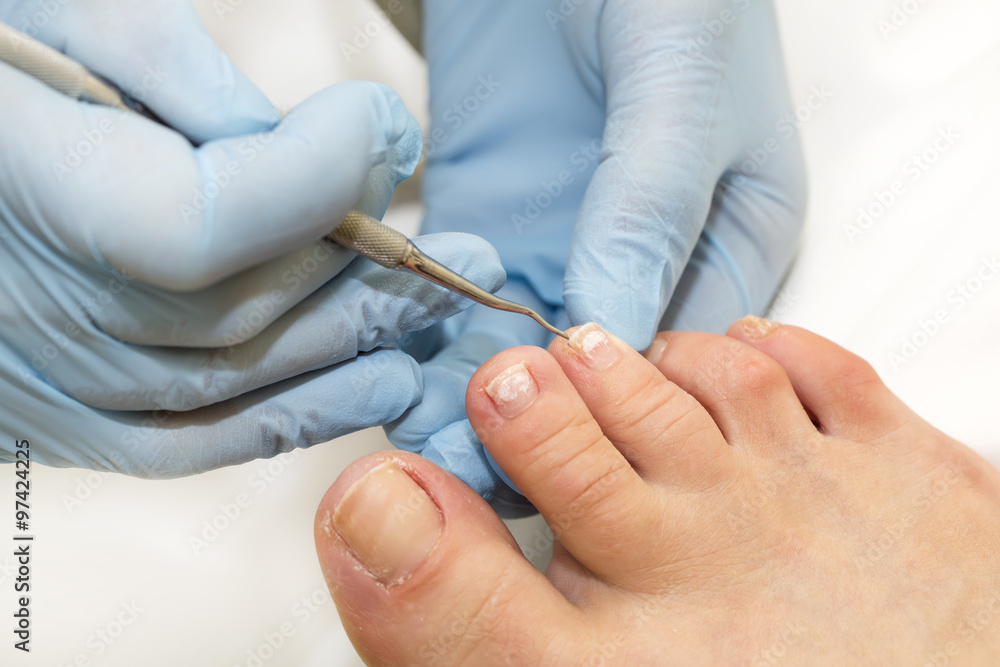 process of pedicure at beauty salon