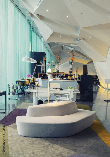 Photography interior of elegant contemporary restaurant in Dublin, Ireland