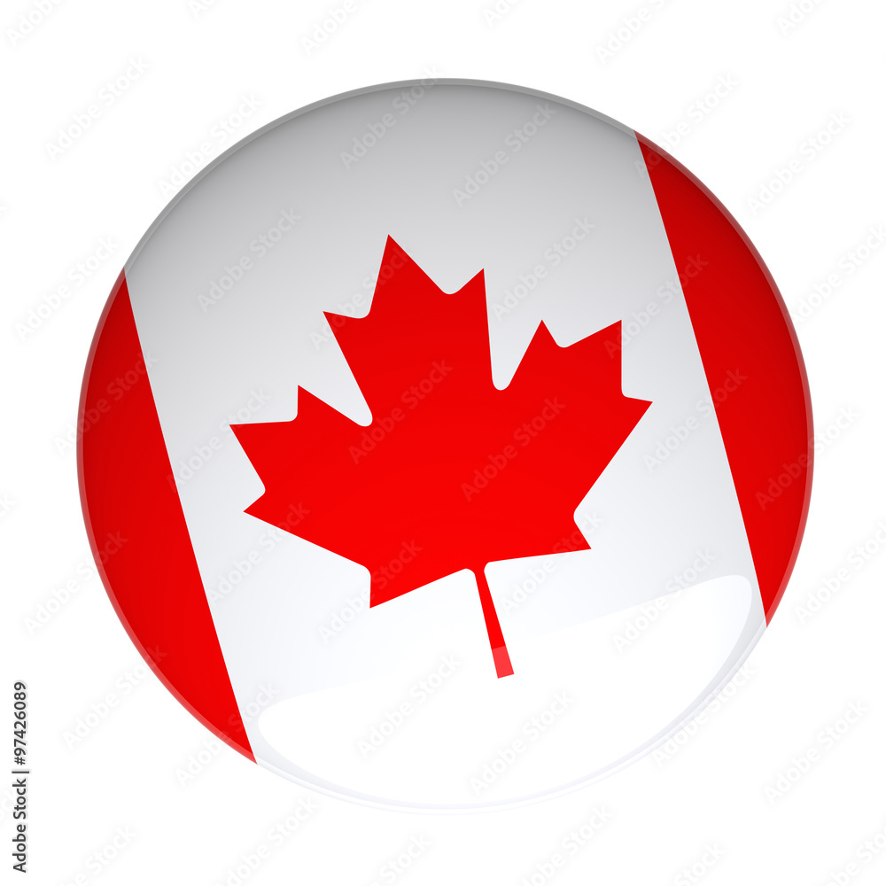 3D Rendering of a Badge with the Canadian Flag 3D Rendering of a Badge with the Canadian Flag