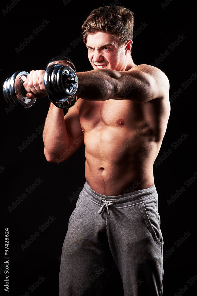 Sexy muscular fitness man