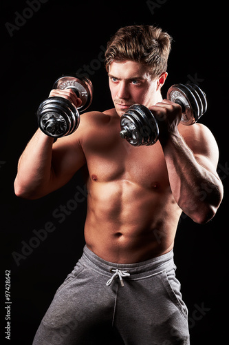 Sexy muscular fitness man