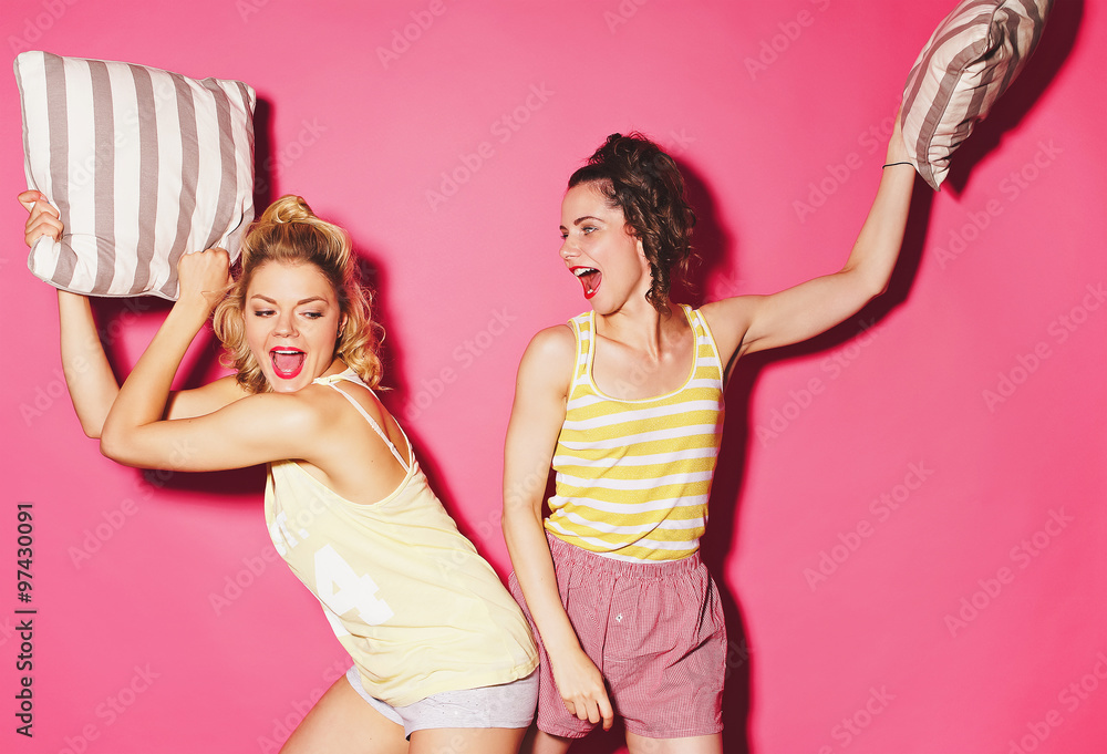 Two best girlfriends having fun Two best girlfriends having fun
