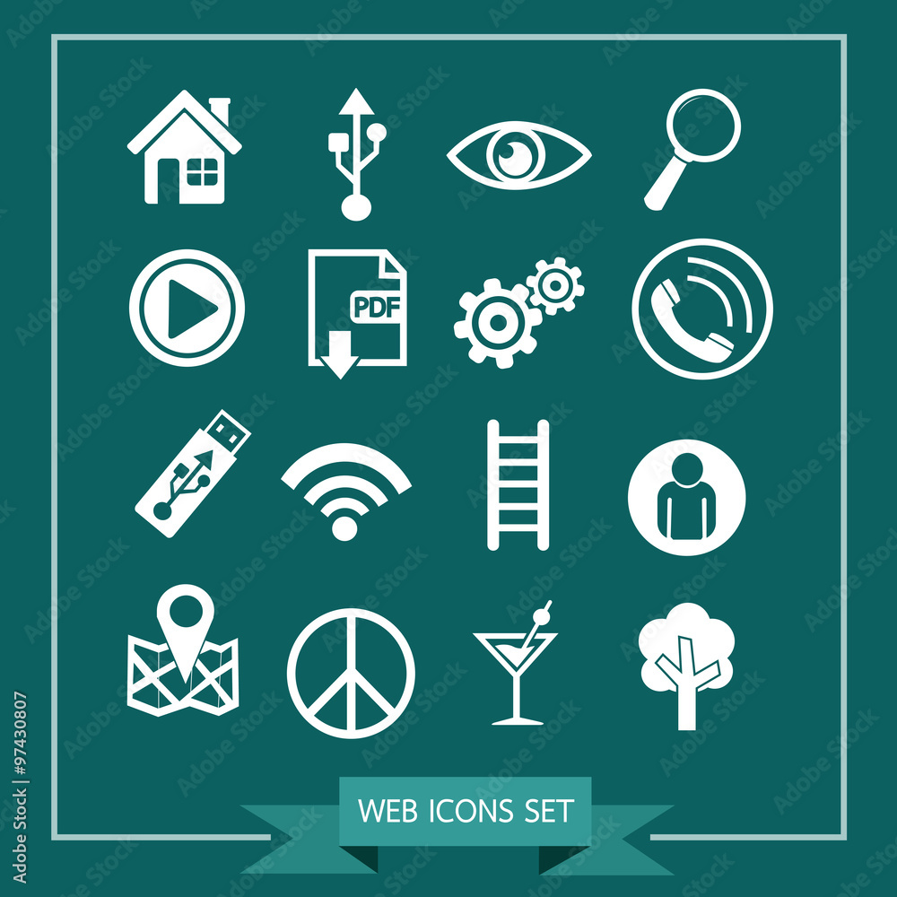 Set of web icons for website and communication Set of web icons for website and communication