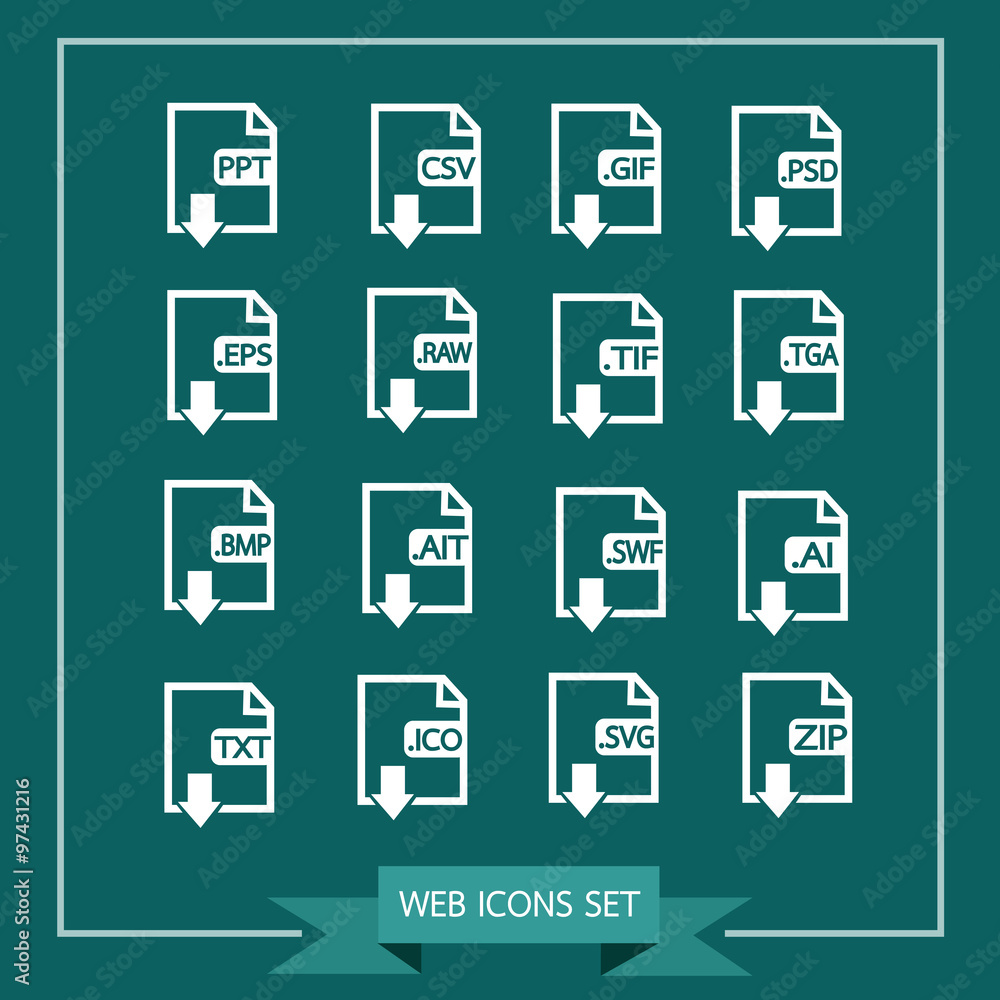 Files Format Icon Set Files Format Icon Set