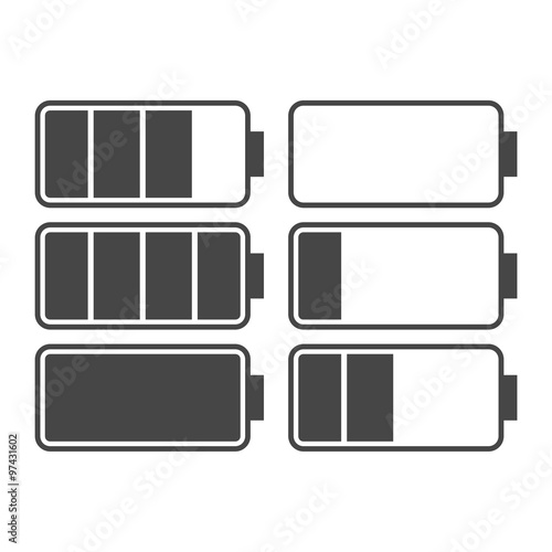 Battery icons set