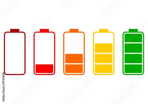 Battery icons set