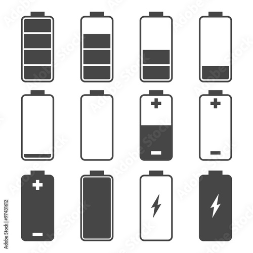Battery icons set