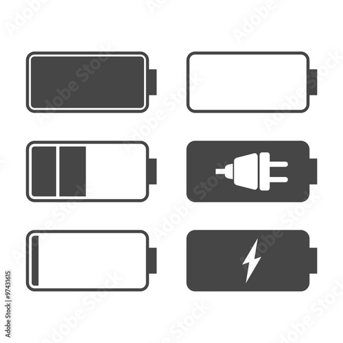 Battery icons set