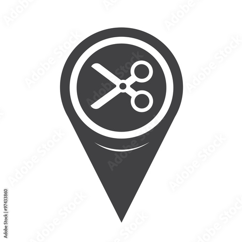 Map Pin Pointer Cut, scissors icon