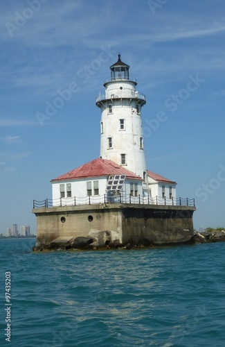 Leuchtturm an der Hafeneinfahrt Chicago