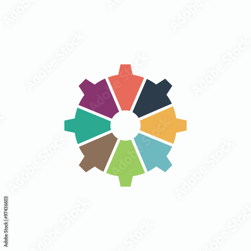 gear icon, vector illustration. Flat design style