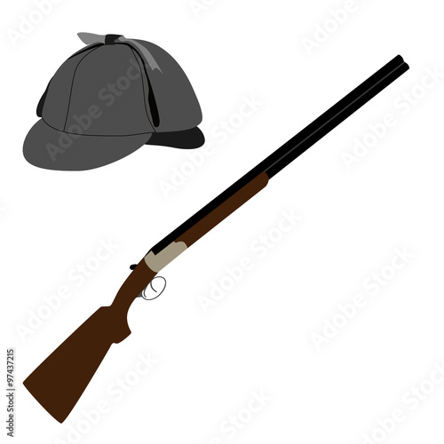 Rifle and hat