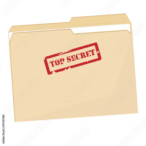 File folder with stamp top secret