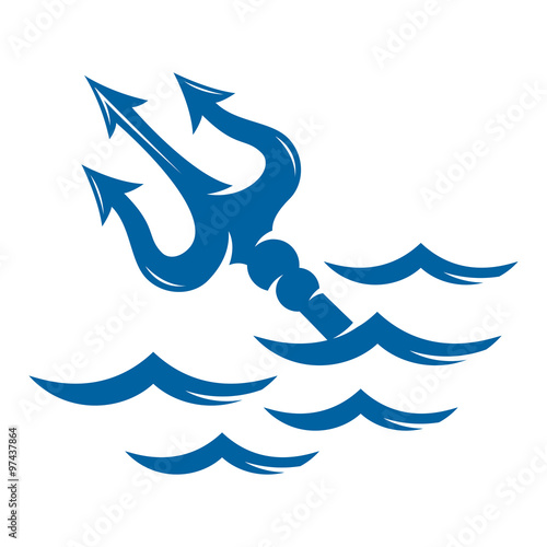 Trident on the waves vector logo
