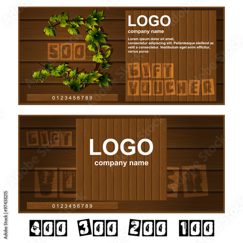 gift voucher wooden boards