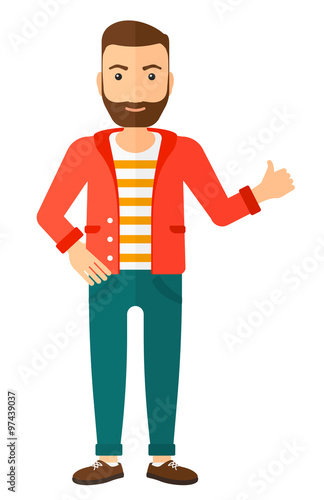 Man showing thumbs up.