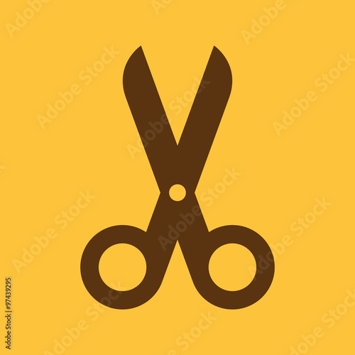 The scissors icon. Shears and clippers, cut off symbol. Flat