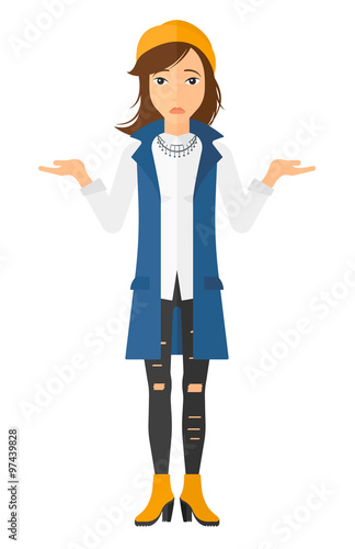 Woman with spread hands.