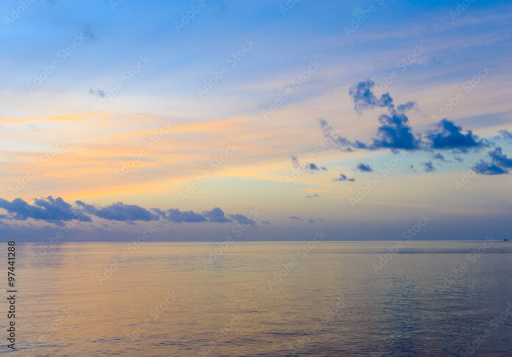 sunset at Maldivian beach