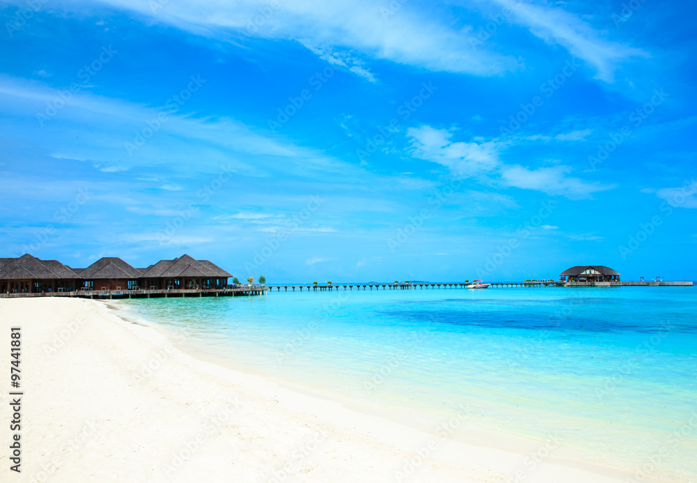 Naklejka premium beach with Maldives