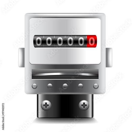 Electric meters isolated on white vector