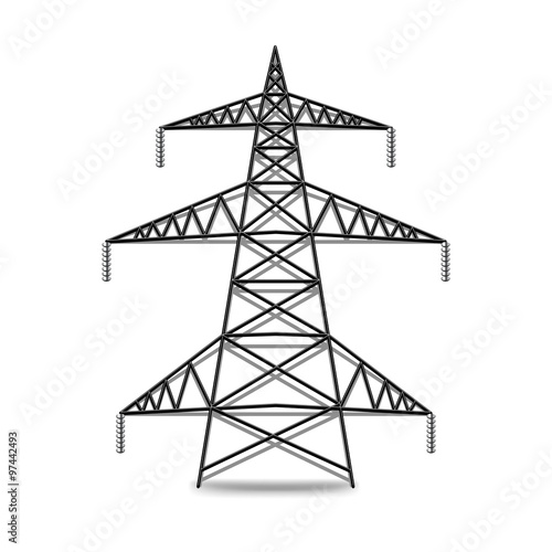 Electric lines isolated on white vector