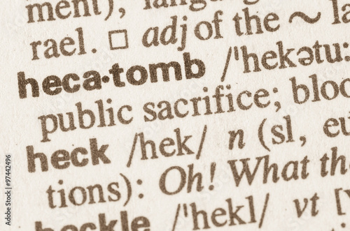 Dictionary definition of word hecatomb