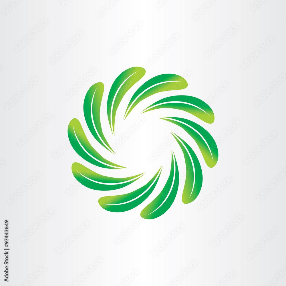 eco green leaf circle abstract background element