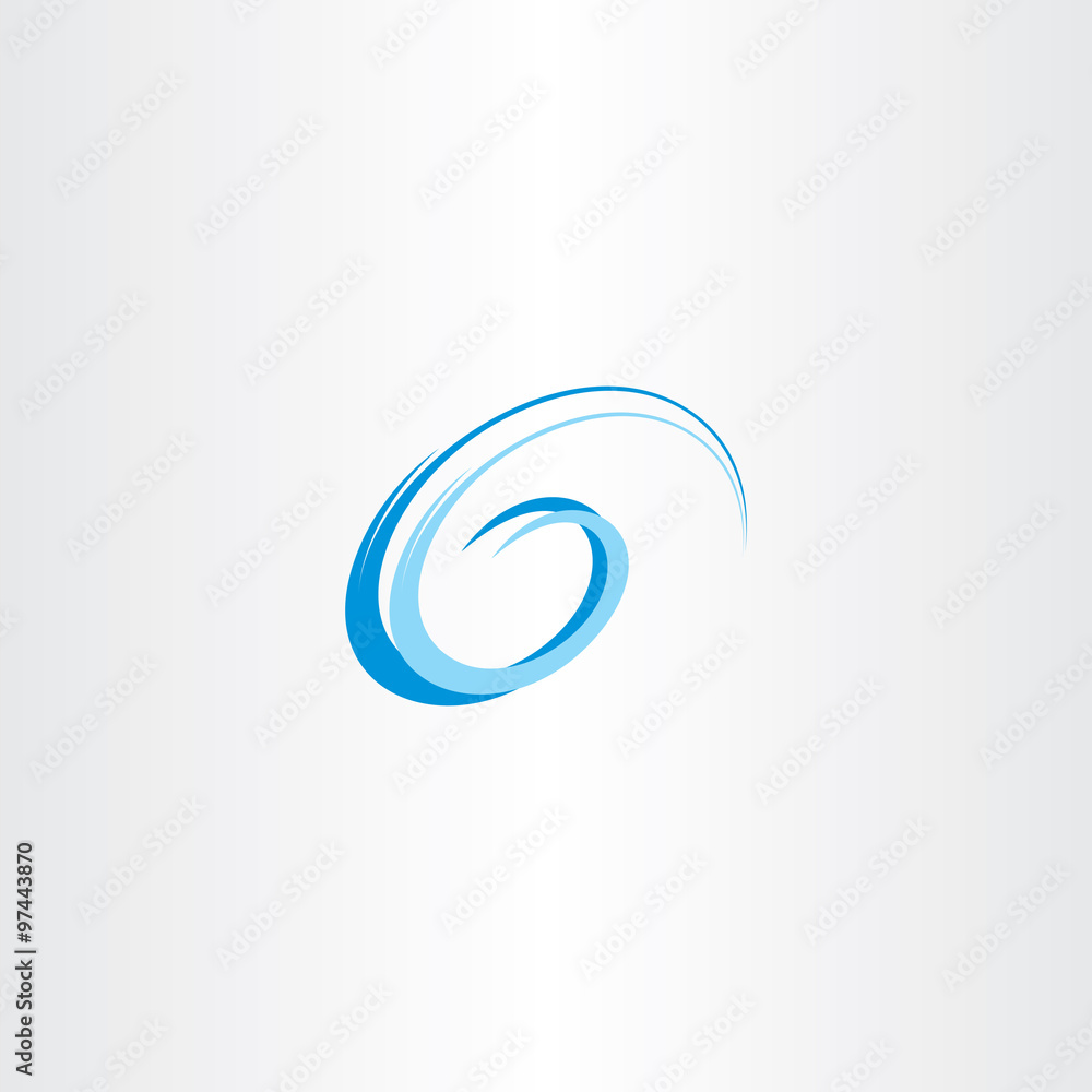 letter g swirl blue water wave vector