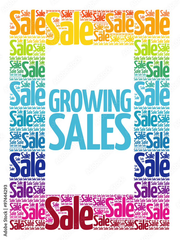 Growing Sales words cloud, business concept background Growing Sales words cloud, business concept background