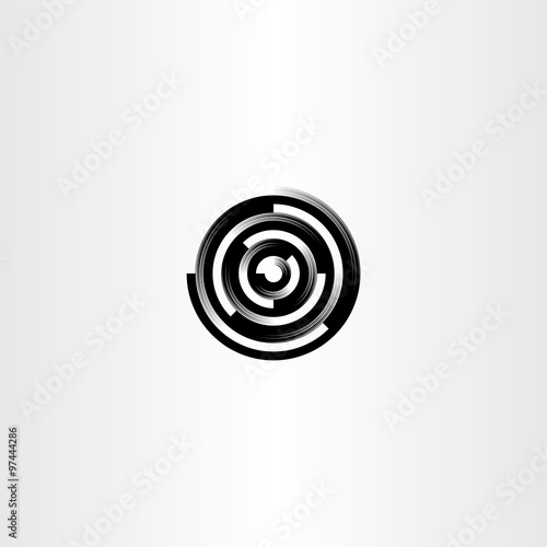 technology black circle abstract logo icon