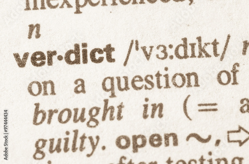 Dictionary definition of word verdict