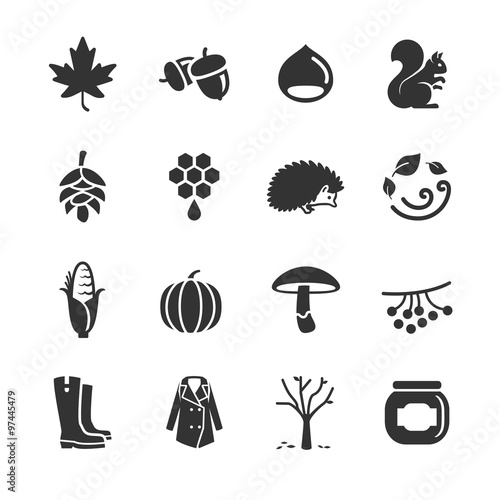 Stock Vector Illustration: Autumn icons