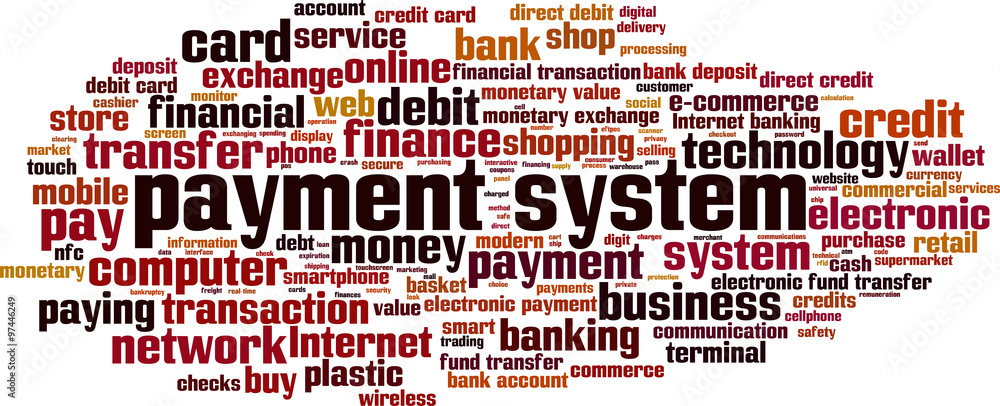Payment system word cloud concept. Vector illustration