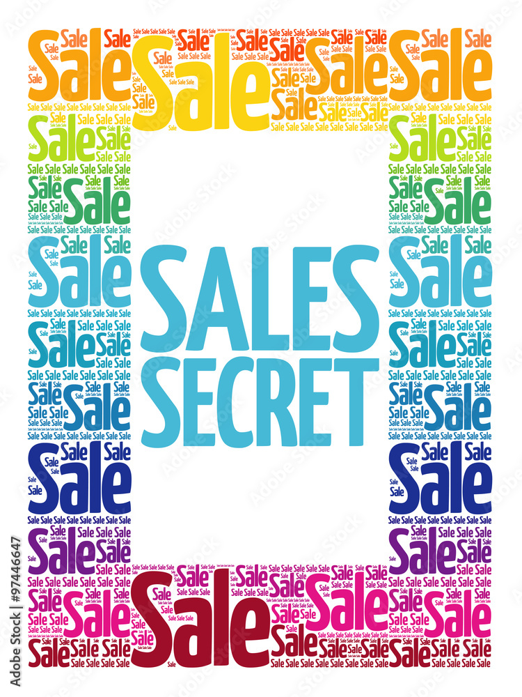Sales Secret words cloud, business concept background Sales Secret words cloud, business concept background