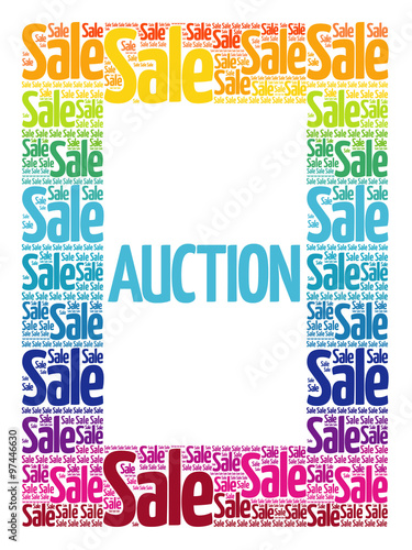 AUCTION words cloud, business concept background