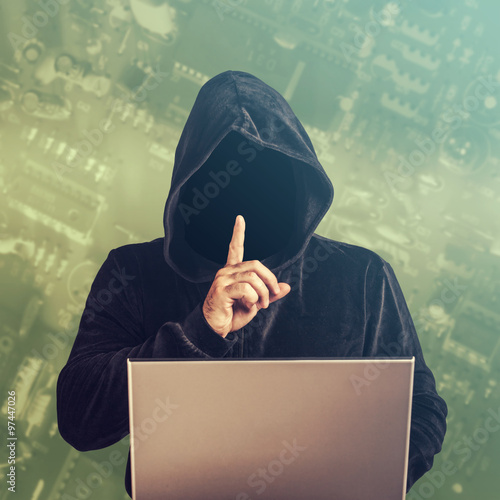 Hacker at work. Internet security concept