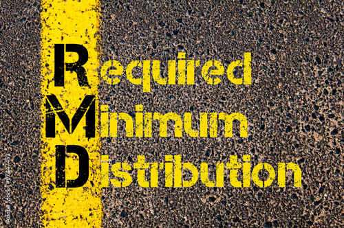Obraz na płótnie Accounting Business Acronym RMD Required Minimum Distribution w salonie