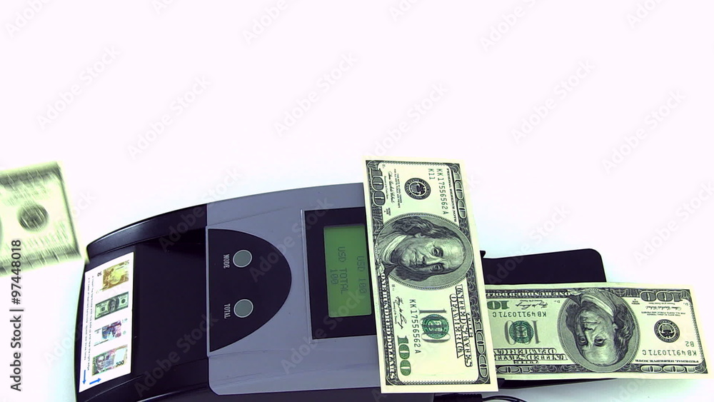 Counting and checking of dollars US Counting and checking of dollars US
