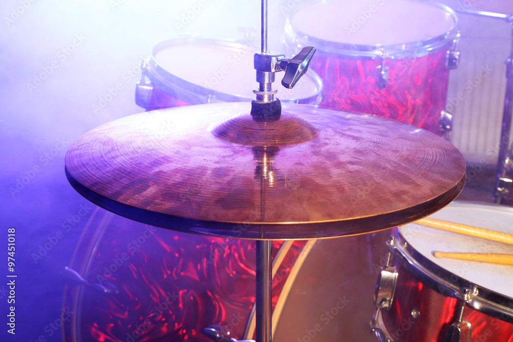 Obraz premium Drums set and sticks, close-up
