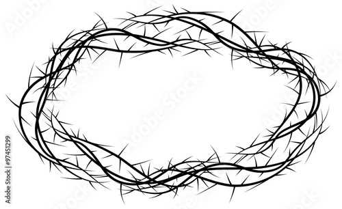 Crown of thorns, passion of Jesus Christ symbol. Vector illustration