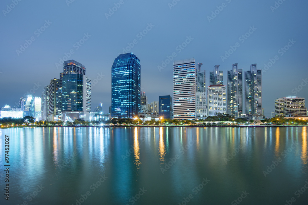 Bangkok city downtown at night