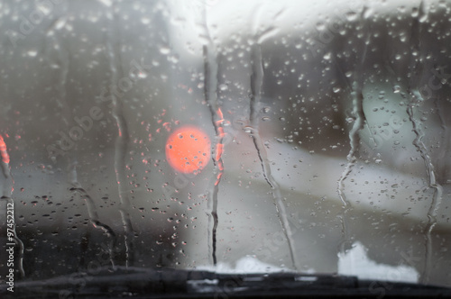 Water Droplets On Windscreen